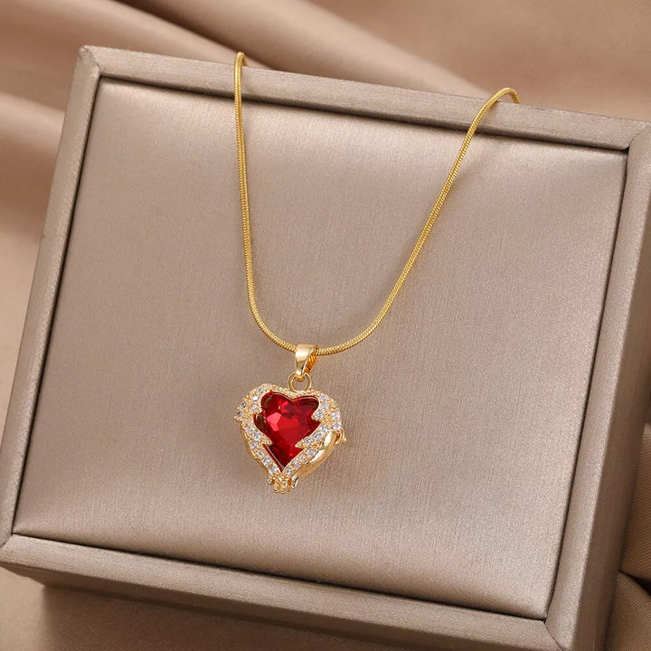 Necklace Enamel Heart