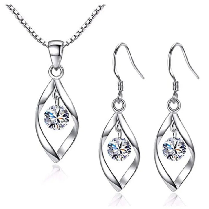 Crystal Necklace and Earrings Set: Unmatched Elegance 3pcs