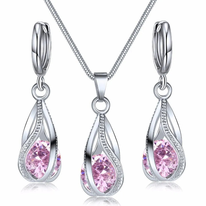 3pcs Necklace and Earrings Crystal Set: Unmatched Elegance