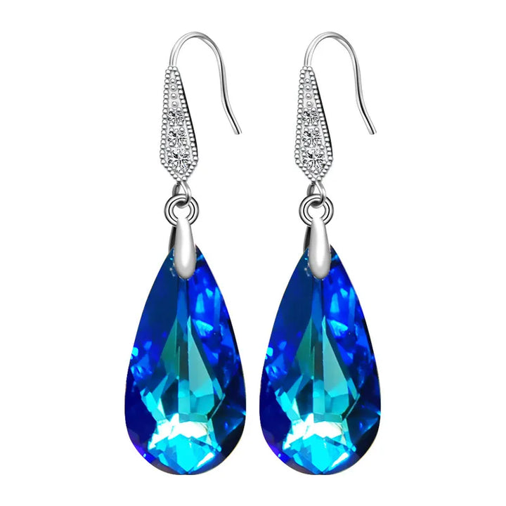 Earrings  Blue  and yellow Crystal